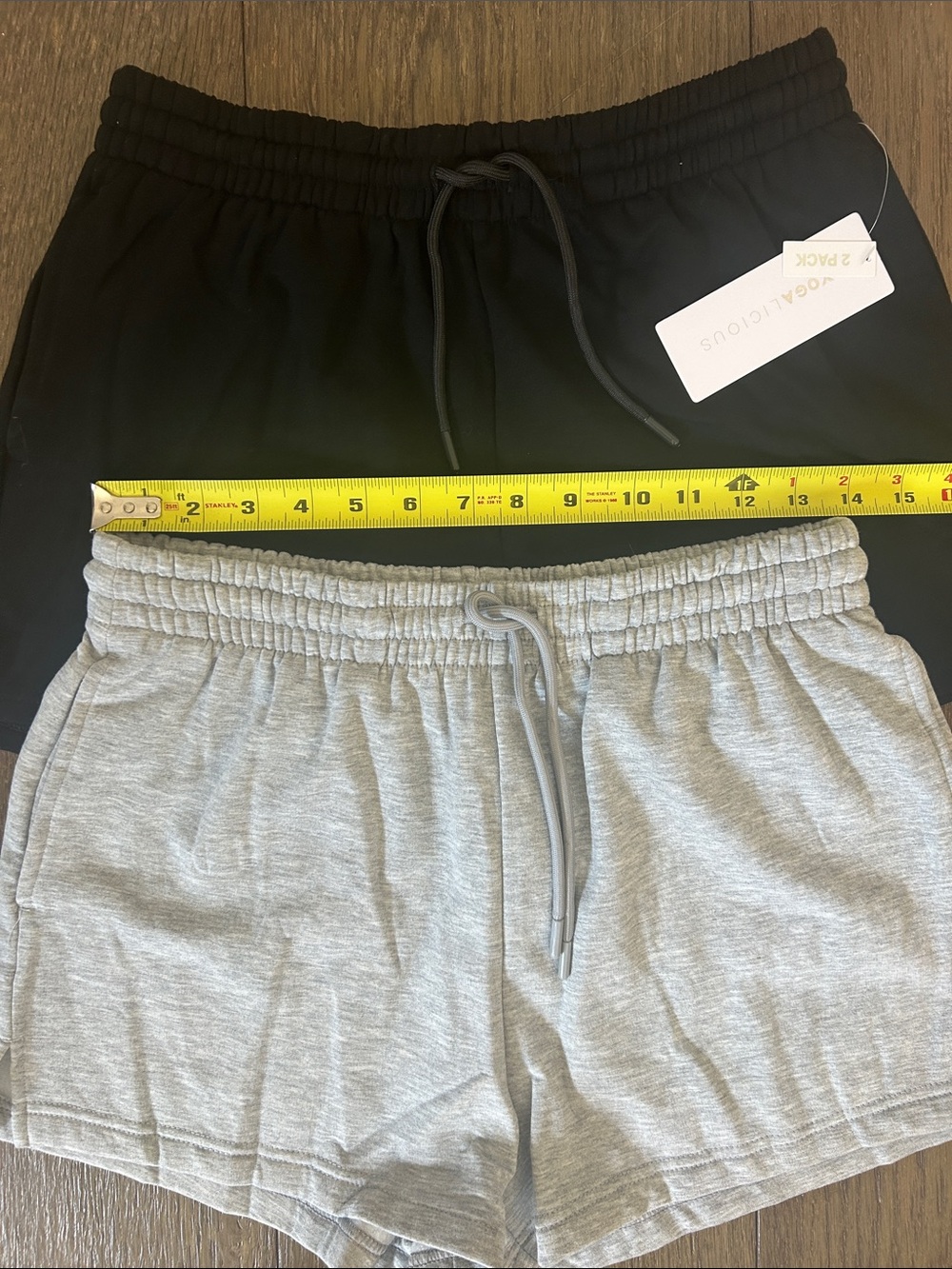 Yogalicious Women's Athletic Shorts — Gray & Black - Picture 9 of 11
